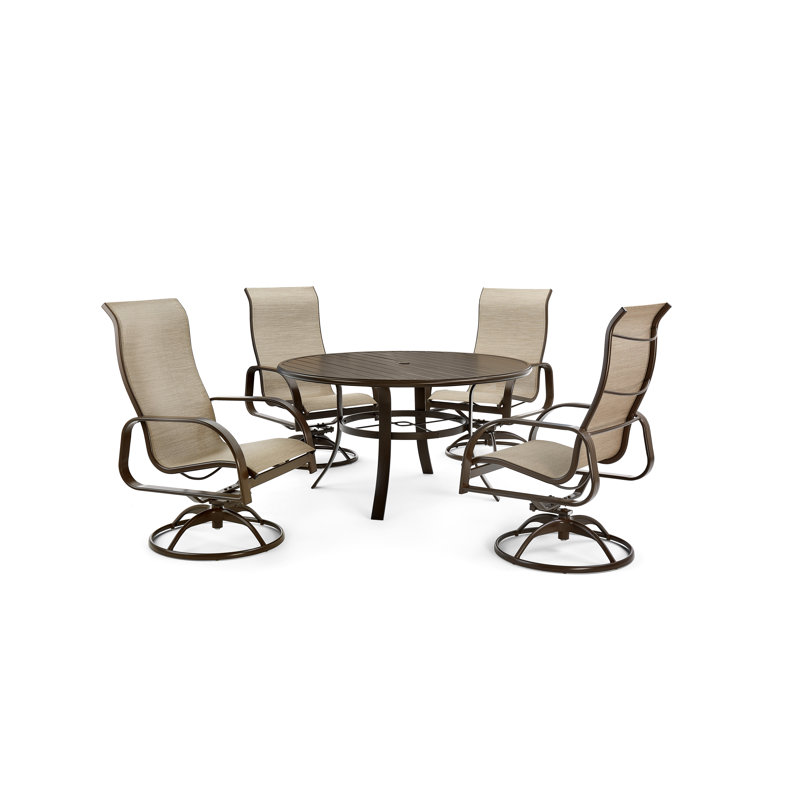 Winston Seagrove II Patio Dining Set with 54inch Round Table, 4 Swivel